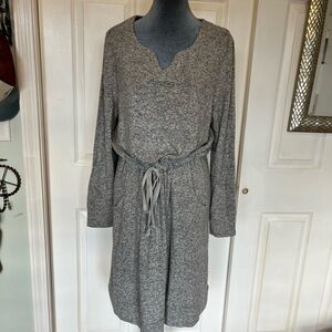 Soft Surroundings Knit Long Sleeve Gray Dress